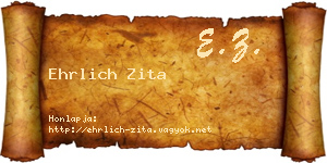 Ehrlich Zita névjegykártya
