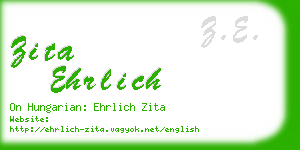 zita ehrlich business card